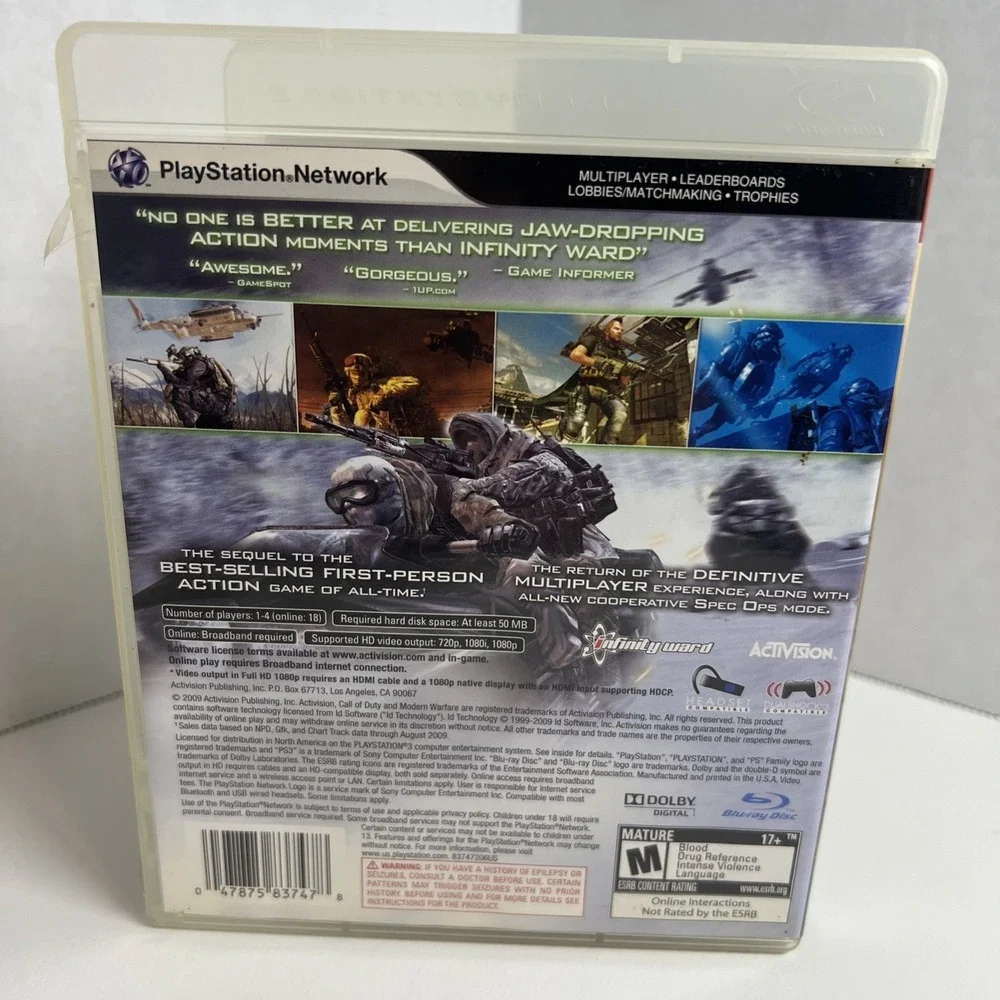 Call of Duty Modern Warfare 2 Sony PlayStation 3 PS3 2009 Activision 83747